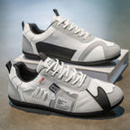 Atlas Racer Sneaker in White - Side Profile Stacked