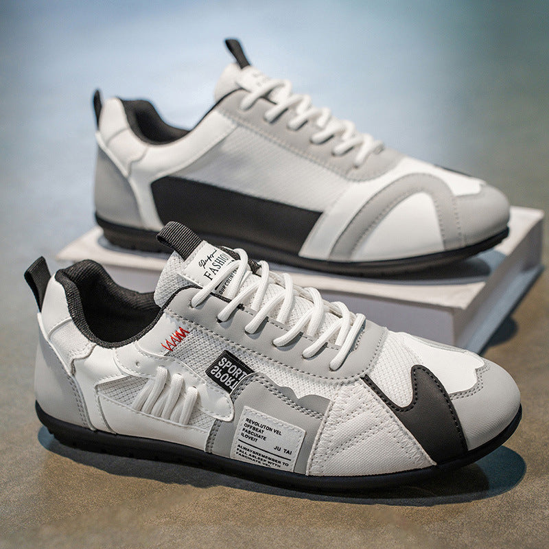 Atlas Racer Sneaker in White - Side Profile Stacked