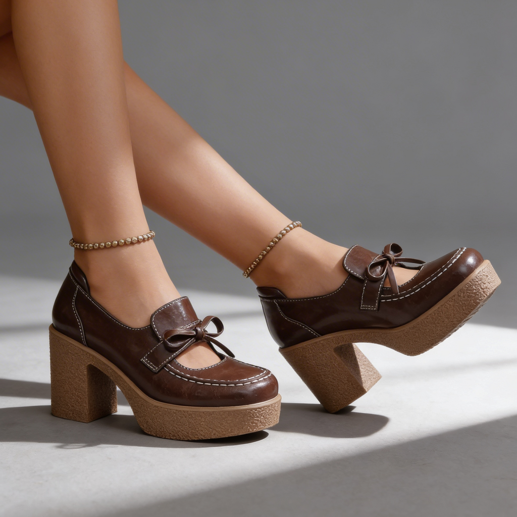 AVINA BOW PLATFORM HEELS