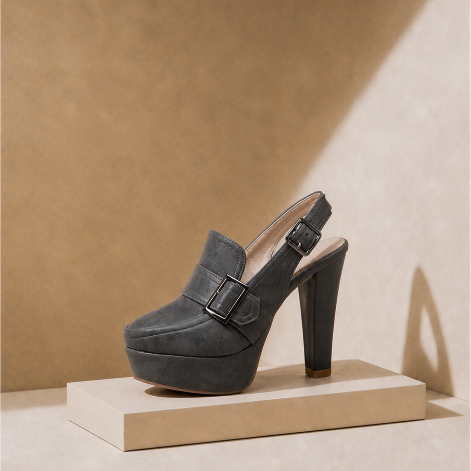 Geneva Buckle Heels