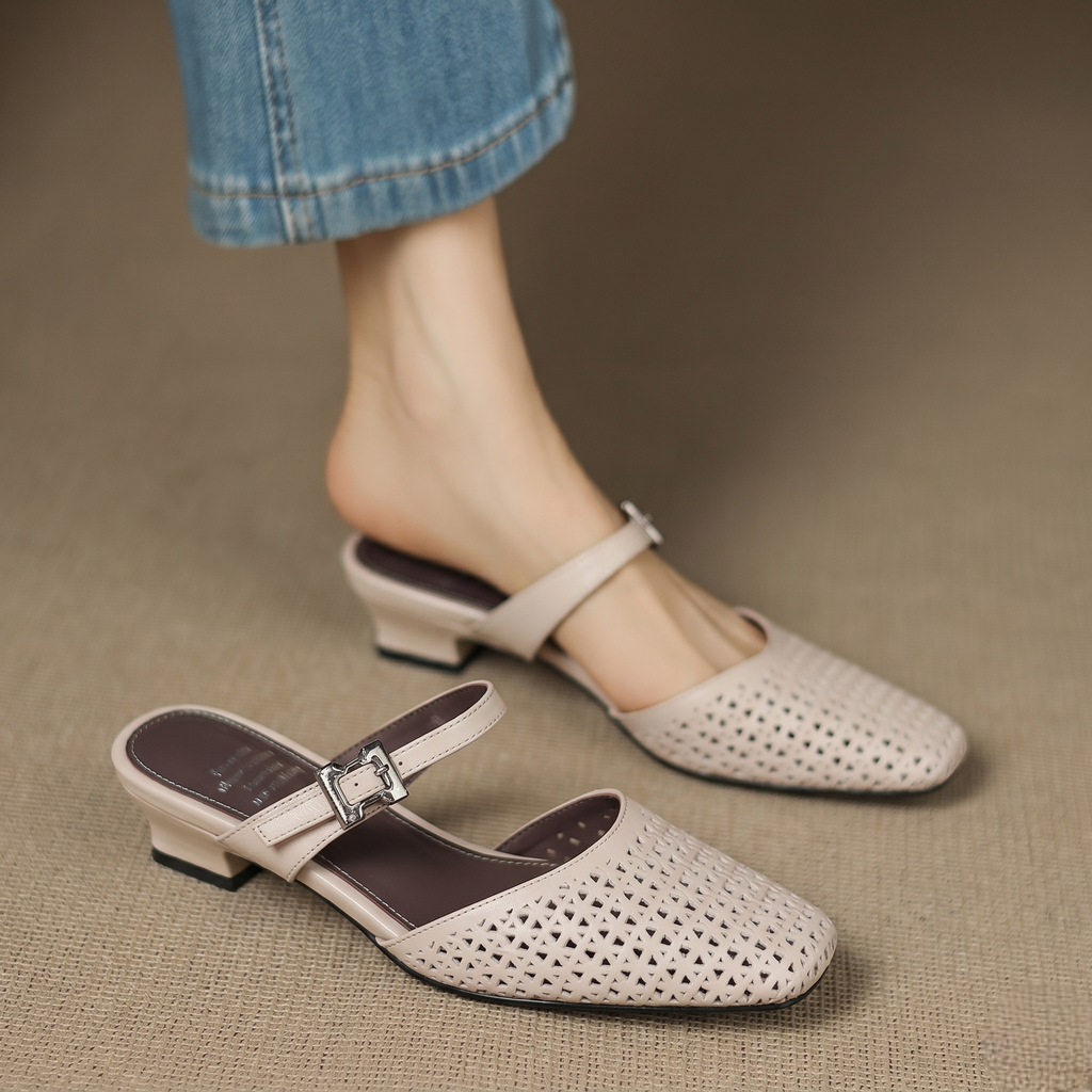 Neola Genuine Leather Mules