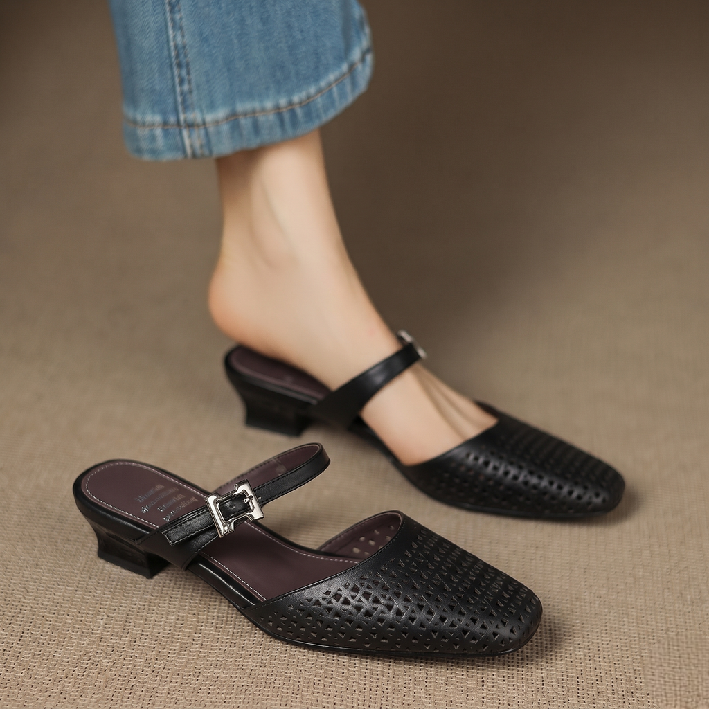 Neola Genuine Leather Mules