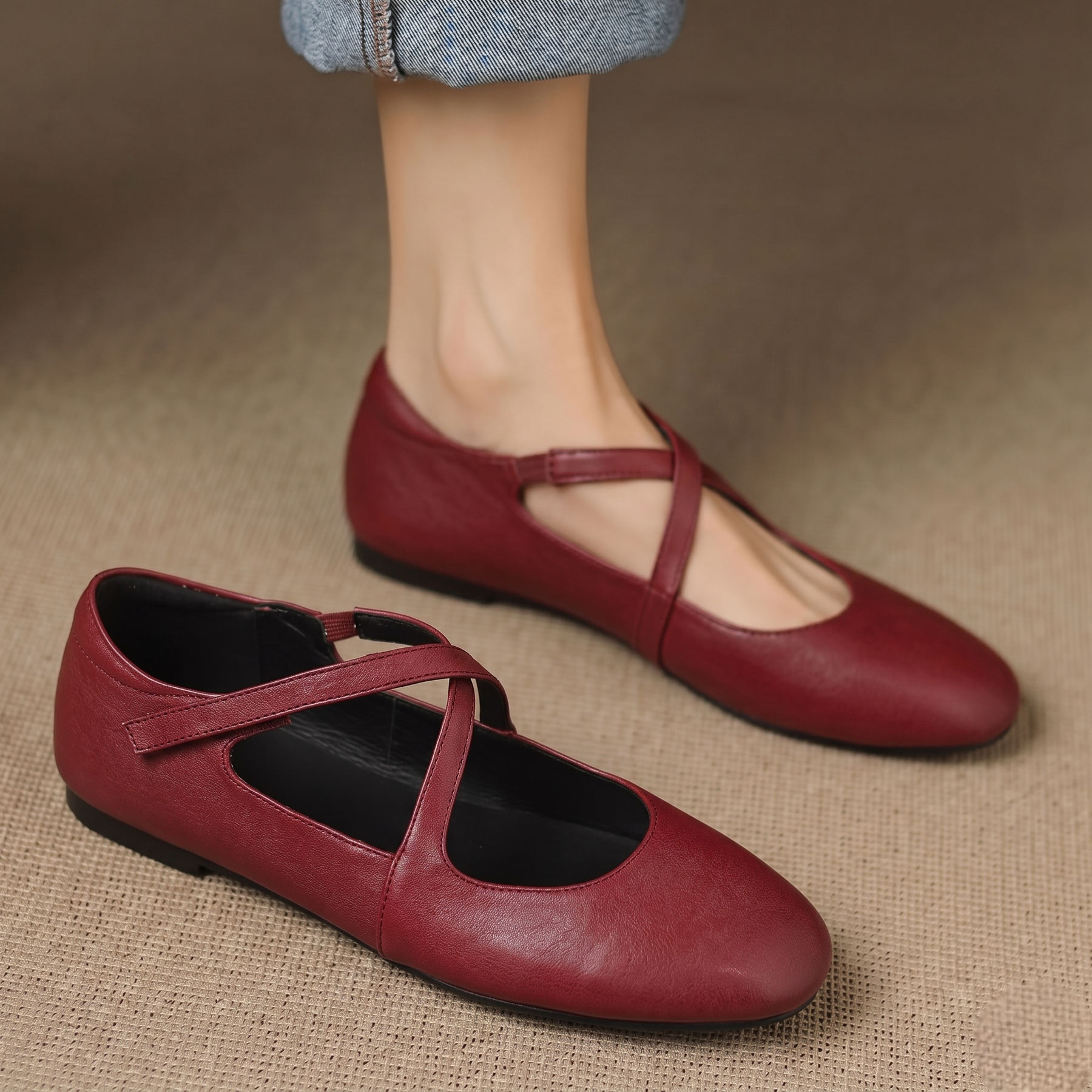 Veara Genuine Leather Flats - Image 1 of 28