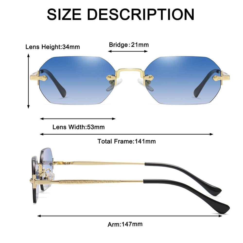 Polygon Rimless Sunglasses