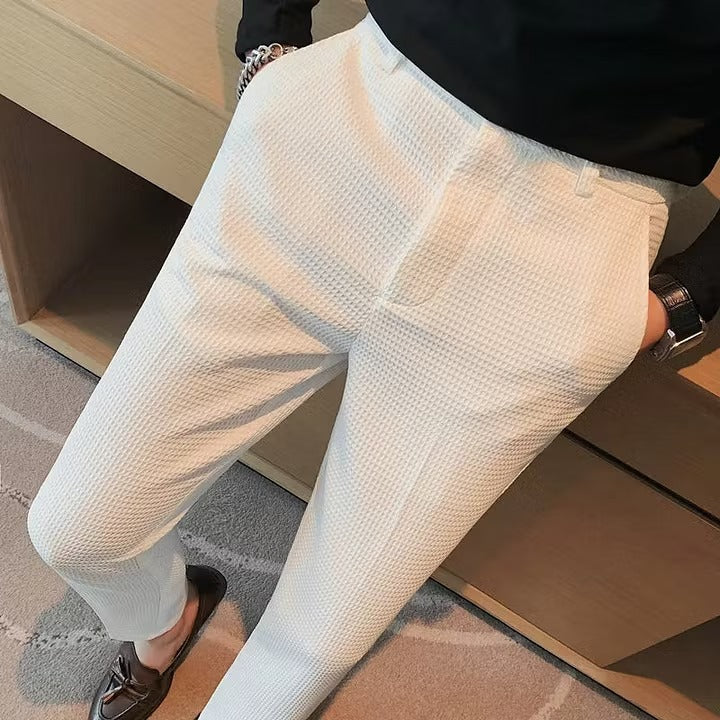 ZURIN Waffle Textured Casual Pants