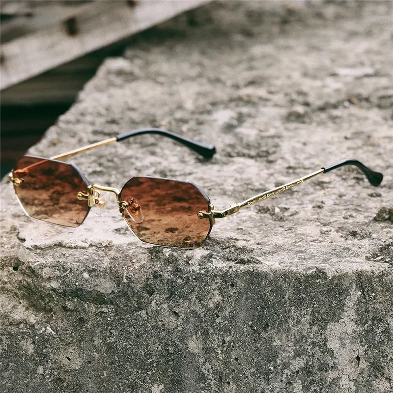 Polygon Rimless Sunglasses