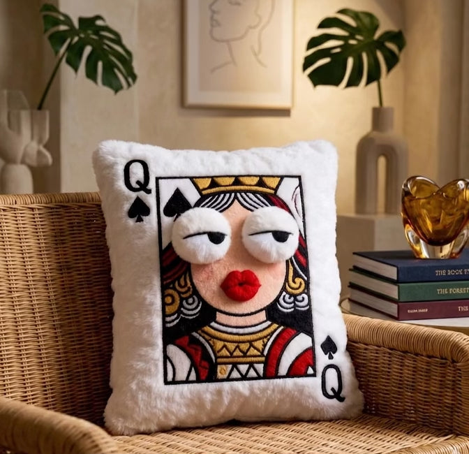 Monqluer Plush Spade Pillow