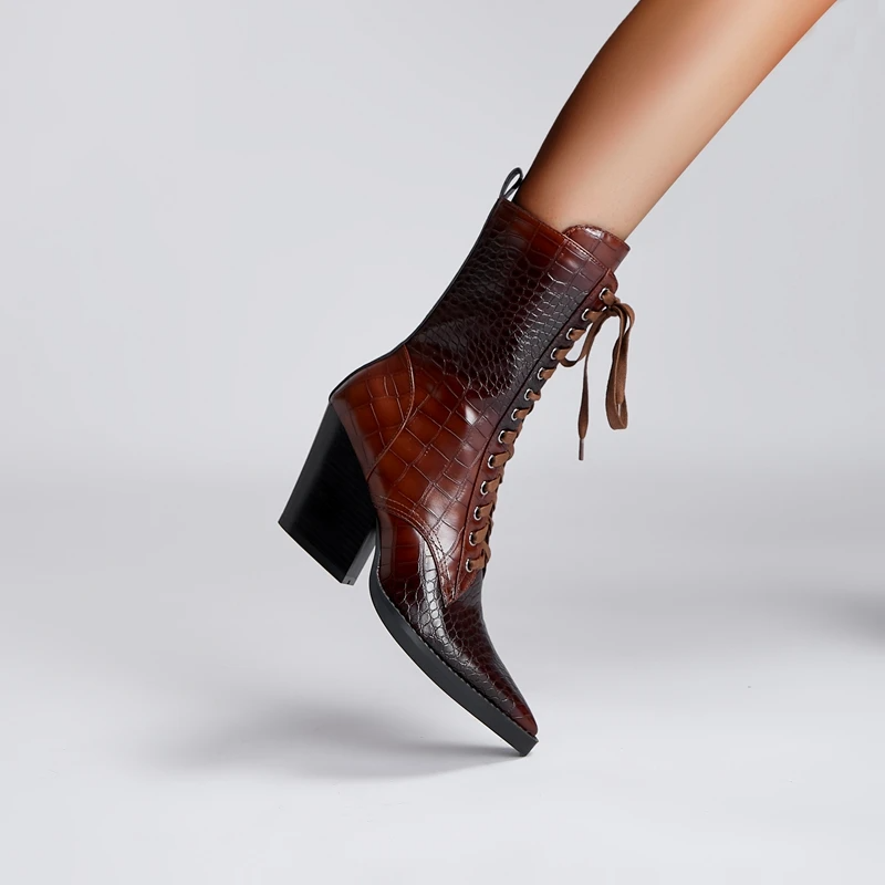 Westline Lace-Up Leather Boots